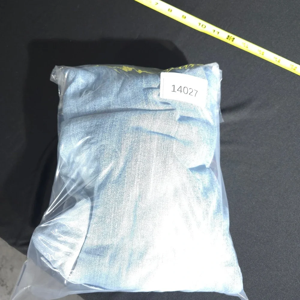 Smoke Rise Distressed Flare Jeans Men 30x36 Blue Streetwear Ripped Repaired Slim